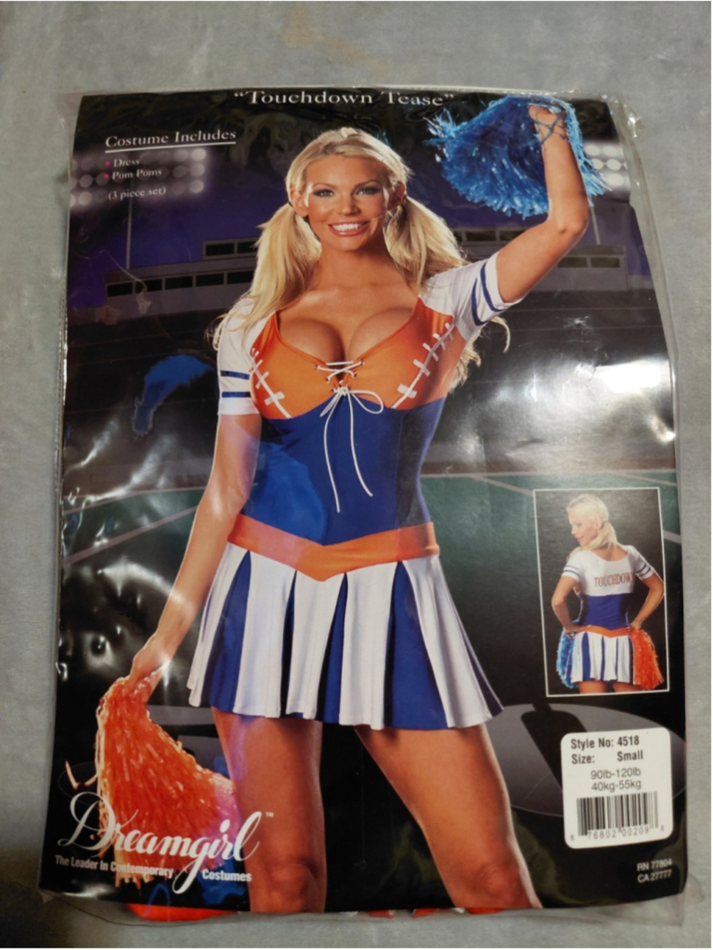 Dreamgirl Touchdown Tease Football Cheerleader Halloween Costume Size Small New